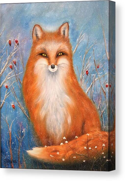 Wall Art Animals Fox  Red Fox Gloss Print Cards Of Original Painting Fox Double Page Postcard Of Original Painting White Envelope Greeting Cards Posters Canvas Print featuring the photograph Fox by Tanya Harr
