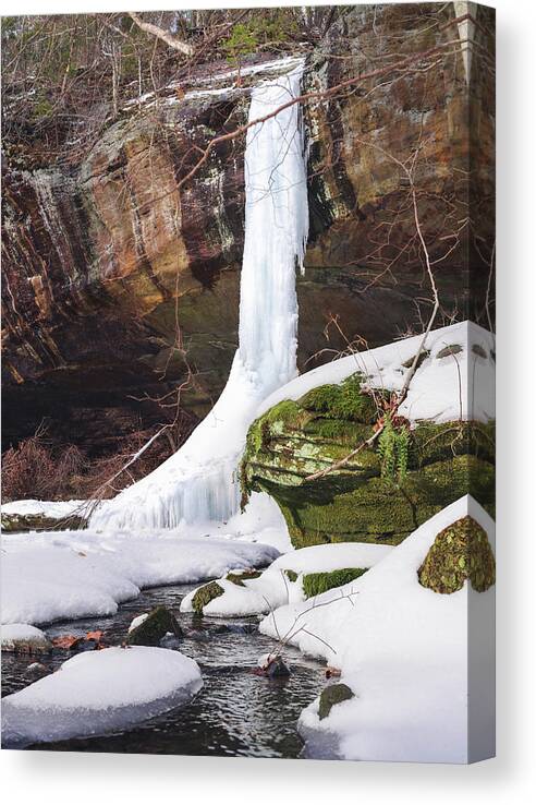 Waterfall Canvas Print featuring the photograph Frozen Falls by Grant Twiss