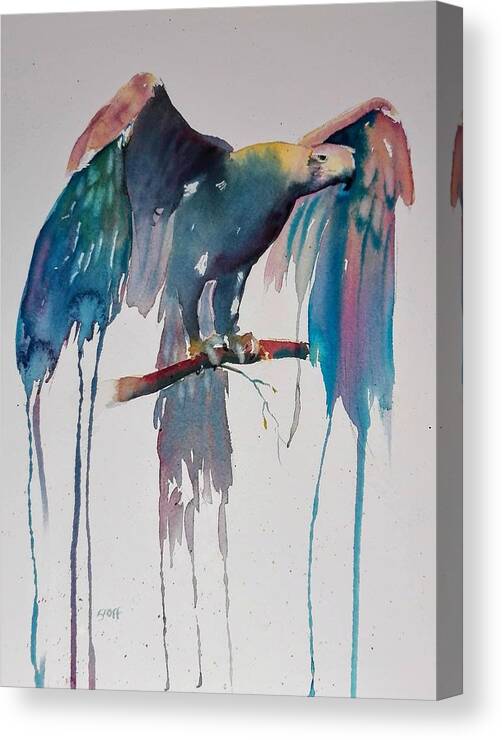 Eagle Canvas Print featuring the painting Funky Raptor by Sandie Croft