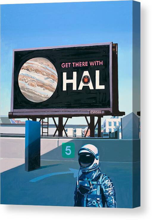 Astronaut Canvas Print featuring the painting Get There With HAL by Scott Listfield