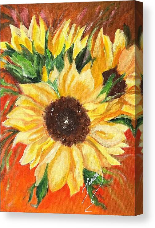 Sunny Canvas Print featuring the painting Good Morning, Sunshine by Juliette Becker