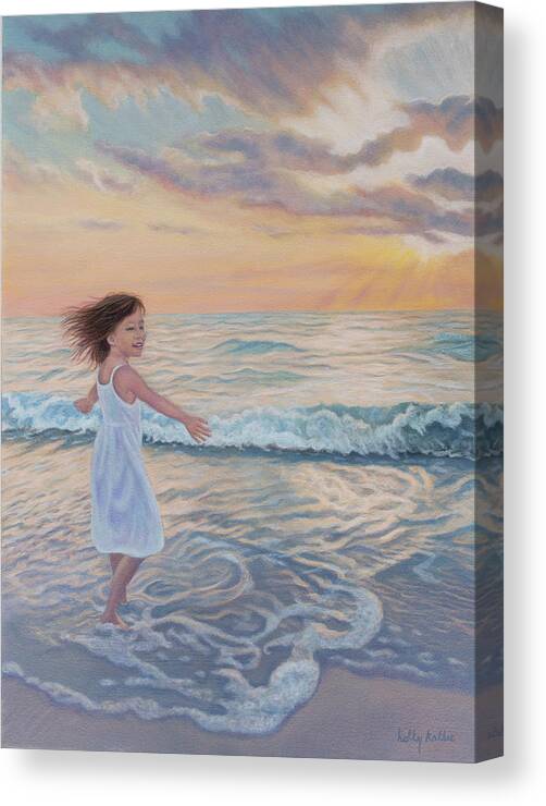 Seashore Canvas Print featuring the painting I Hope You Dance by Holly Kallie