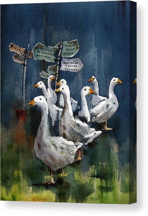  Canvas Print featuring the painting I want te go to the PUB by Val Byrne