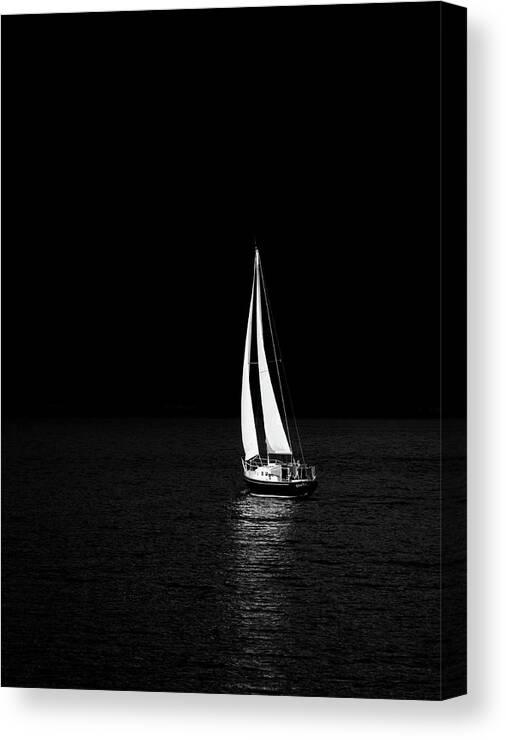 Sport Canvas Print featuring the photograph Illuminating Sailboat by Serge Skiba