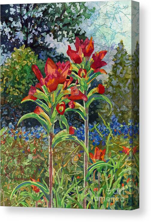 Wild Flower Canvas Print featuring the painting Indian Spring by Hailey E Herrera