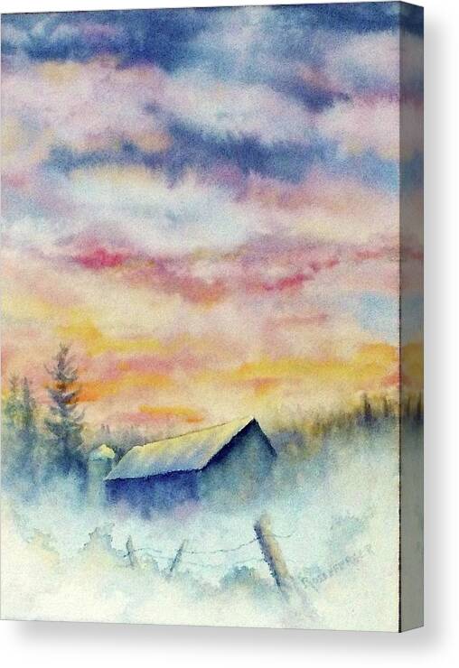Watercolor Canvas Print featuring the painting Intense Ending by Carolyn Rosenberger