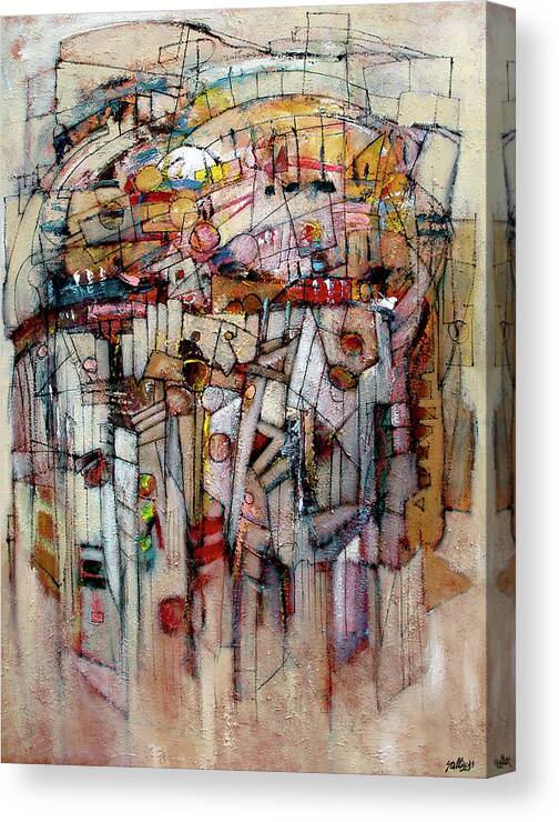 Music Canvas Print featuring the painting Jazz Score For Trumpet by Jim Stallings