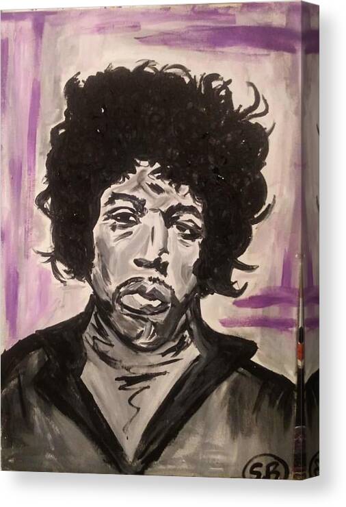 He Is A Legend Canvas Print featuring the painting Jimi Hendrix by Shemika Bussey
