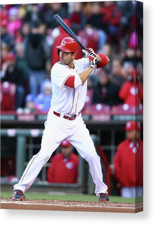 Great American Ball Park Canvas Print featuring the photograph Joey Votto by Andy Lyons