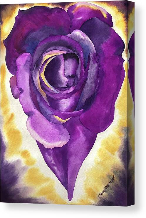Rose Canvas Print featuring the painting Journey to the Heart by Tara Moorman