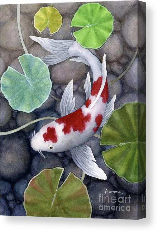 Koi Canvas Print featuring the painting Koi Pond 2 by Hailey E Herrera