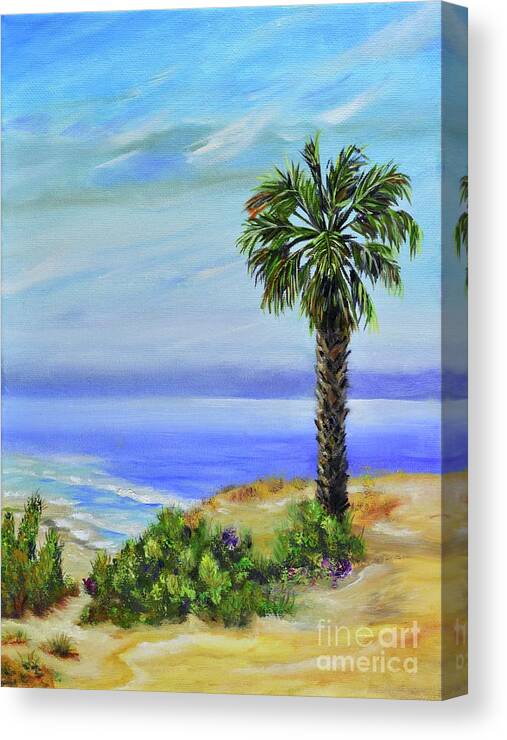 La Rambia Street Canvas Print featuring the painting La Rambia, San Clemente by Mary Scott