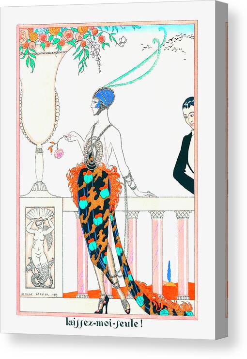 George Barbier Canvas Print featuring the drawing Laissez moi feule by George Barbier