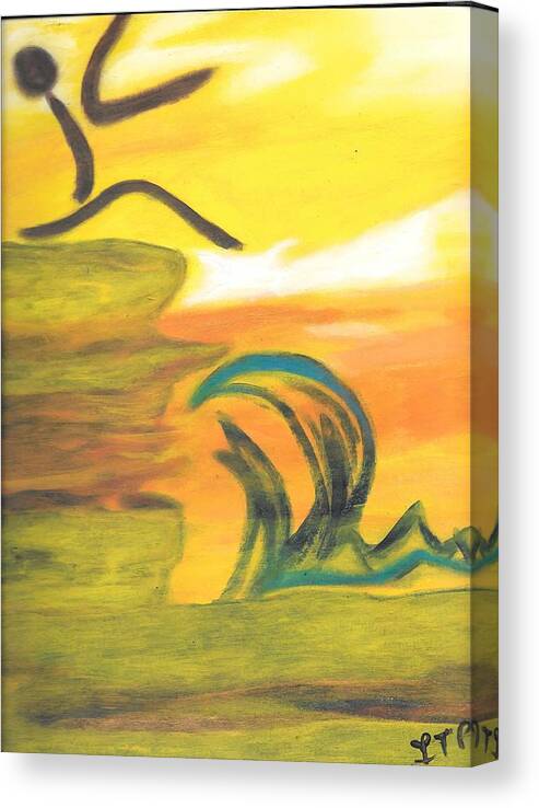 Leap Canvas Print featuring the painting Leap of Faith by Esoteric Gardens KN