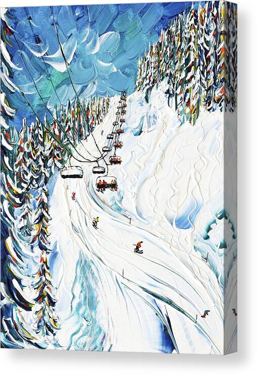 Les Gets Canvas Print featuring the painting Les gets Morzine Ski Print by Pete Caswell
