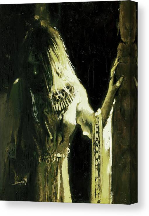 Gothic Canvas Print featuring the painting Lost Soul by Sv Bell