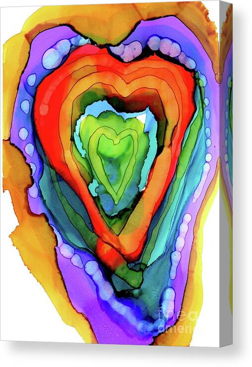 Heart Canvas Print featuring the painting Love is Messy by Beth Kluth