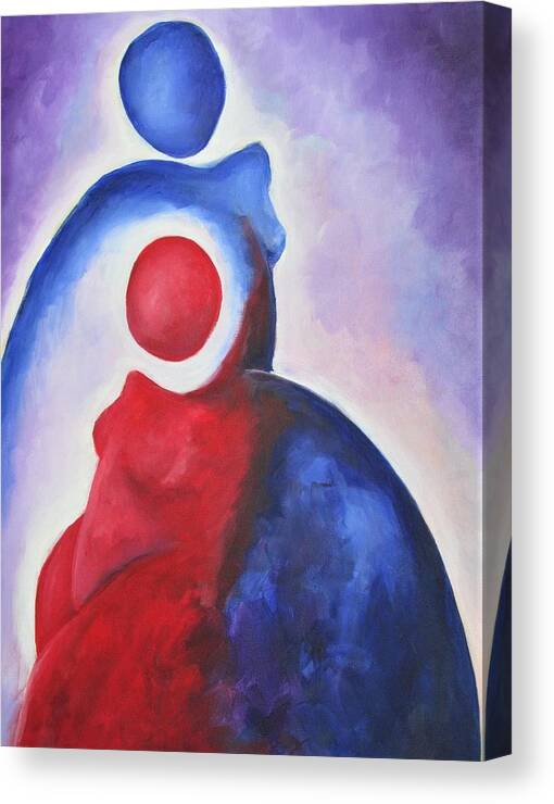 Red Canvas Print featuring the painting Love is my Strength by Jennifer Hannigan-Green