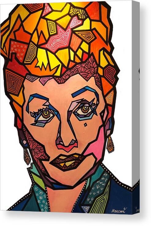 Ilovelucy Canvas Print featuring the painting Lucy in Our Sky by Marconi Calindas