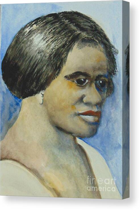 Beauty Products Canvas Print featuring the painting Madam CJ Walker by Saundra Johnson