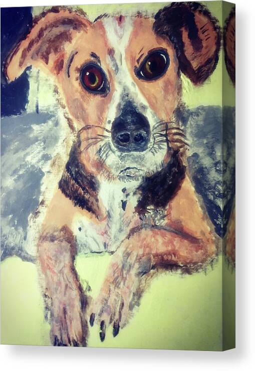 Dog Canvas Print featuring the painting Beagle Rescue by Melody Fowler