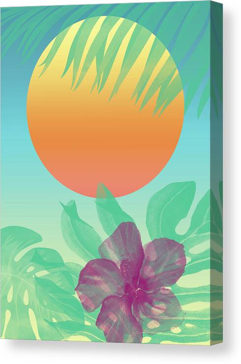 Miami Canvas Print featuring the digital art Miami Dreaming - Beach by Christopher Lotito