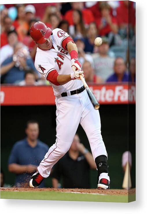 People Canvas Print featuring the photograph Mike Trout by Stephen Dunn