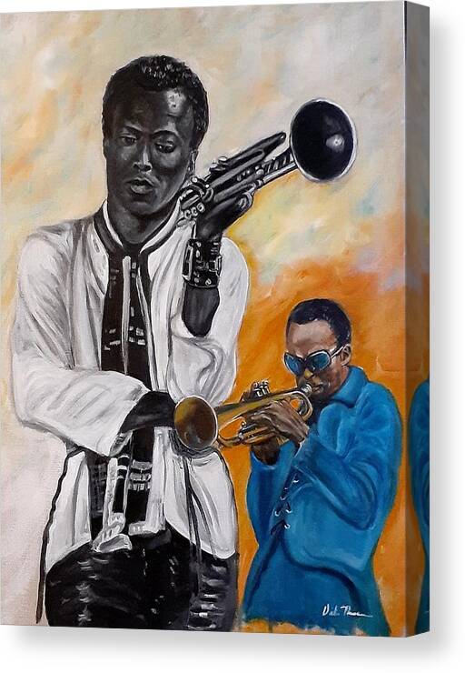 Miles Davis Canvas Print featuring the painting Miles Davis by Victor Thomason