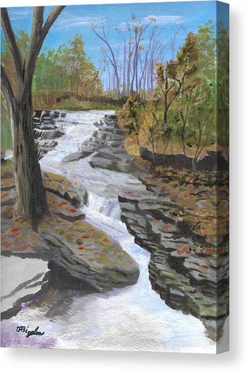 Mohawk Canvas Print featuring the painting Mohawk Cascade by David Bigelow