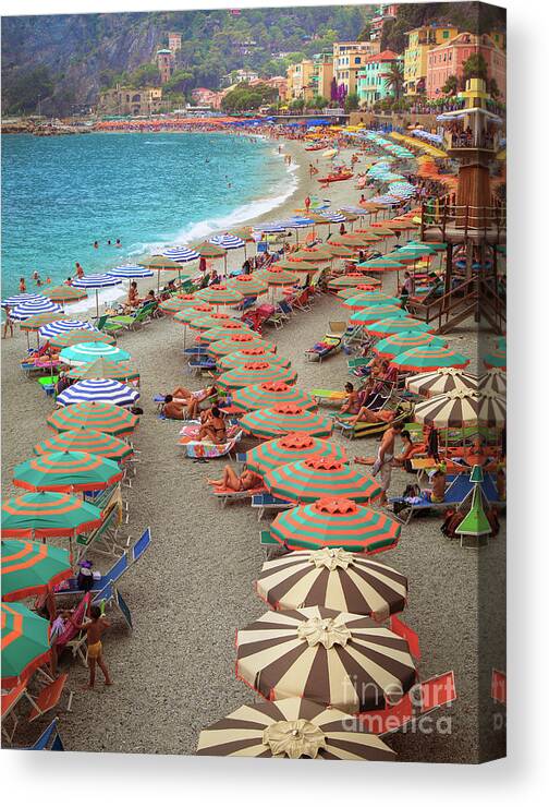 Cinque Canvas Print featuring the photograph Monterosso Beach by Inge Johnsson