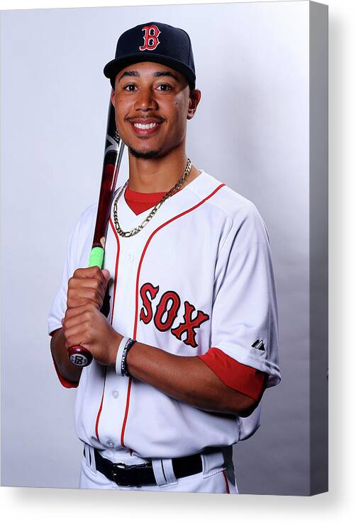 People Canvas Print featuring the photograph Mookie Betts by Elsa