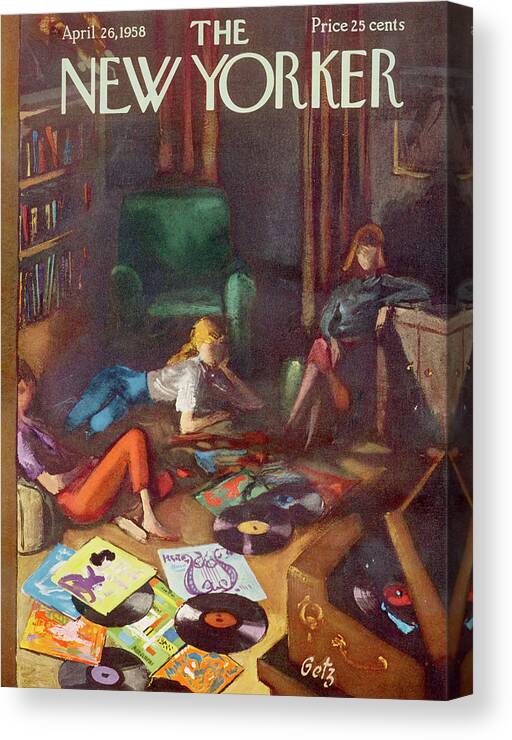 Kid Canvas Print featuring the painting New Yorker April 26,1958 by Arthur Getz