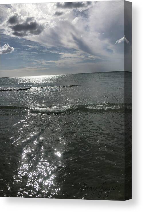 Photography Canvas Print featuring the photograph Night on Lido Shore by Medge Jaspan