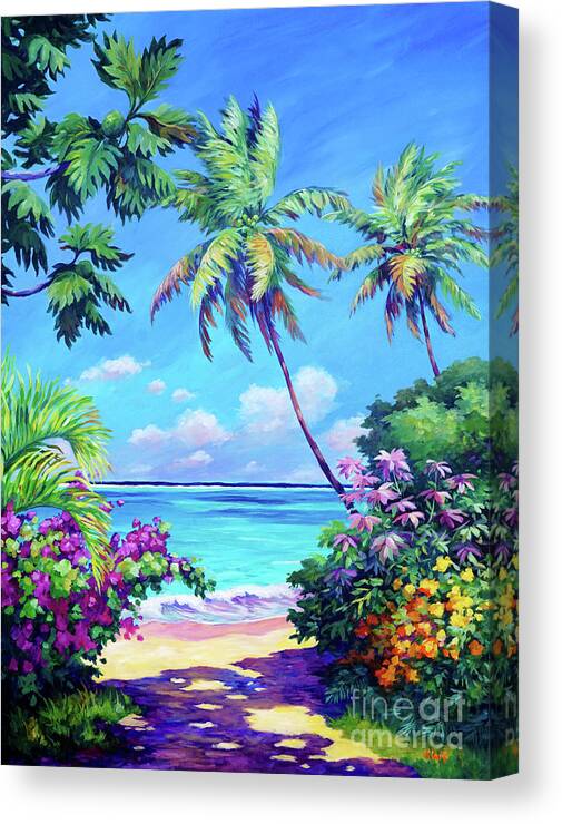 Art Canvas Print featuring the painting Ocean View with Breadfruit Tree by John Clark