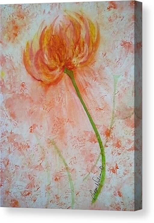 Orange Canvas Print featuring the painting Orange Flower by Susan Nielsen