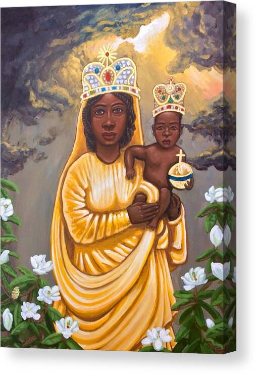Madonna Canvas Print featuring the painting Our Lady Of Prompt Succor by Kelly Latimore