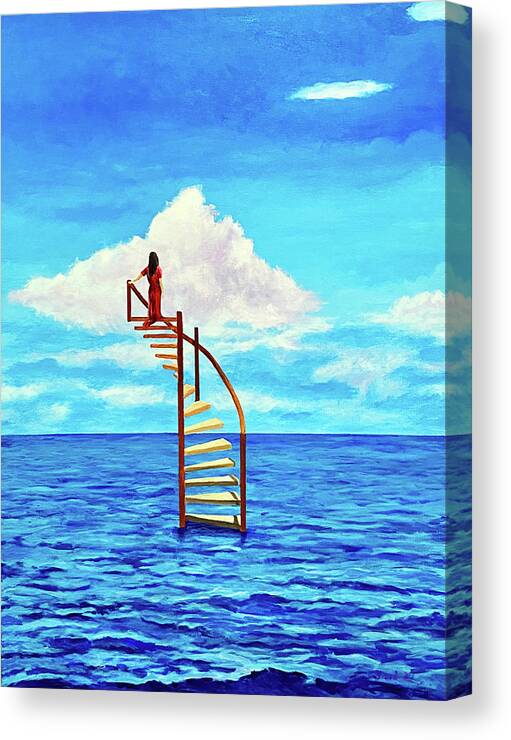 Blue Skies Canvas Print featuring the painting Out Of The Blue by Thomas Blood