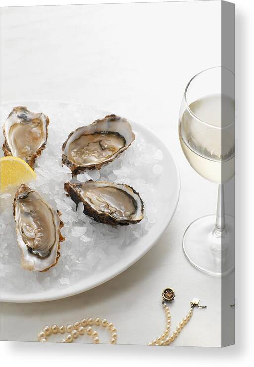 Event Canvas Print featuring the photograph Oyster and pearls by Image Source