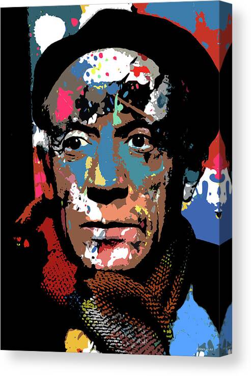 Pablo Canvas Print featuring the digital art Pablo Picasso psychedelic portrait by Movie World Posters