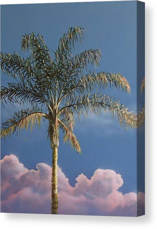Palm Tree Canvas Print featuring the painting PalmTree at Sunrise by Philip Fleischer