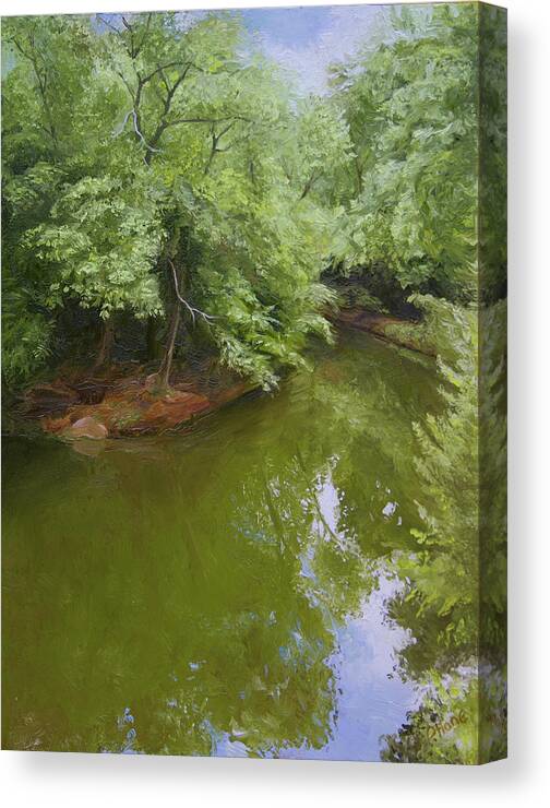 River Canvas Print featuring the painting Quiet River by Hone Williams