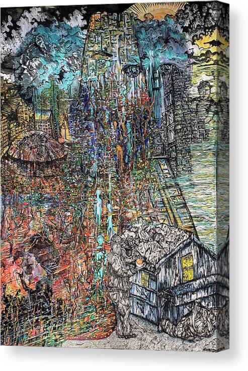 Reclamation Canvas Print featuring the mixed media Reclamation by Angela Weddle