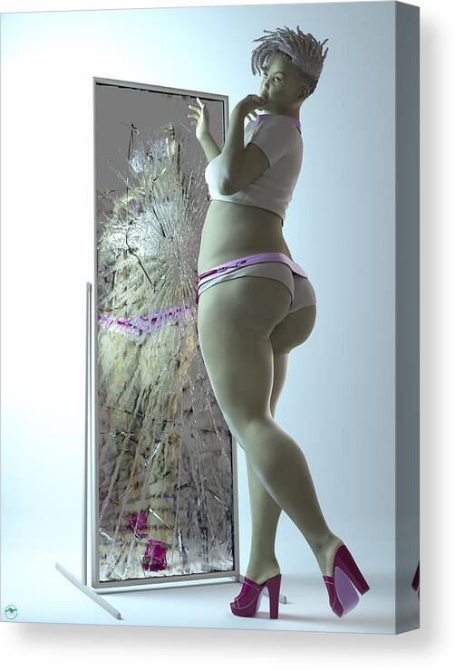 Female Canvas Print featuring the digital art Reflection_001 by Williem McWhorter