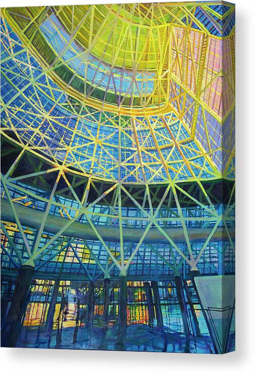 Convention Center Canvas Print featuring the painting Rise On Up by Bonnie Lambert