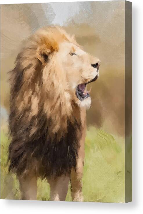 Lion Canvas Print featuring the painting Roar by Gary Arnold