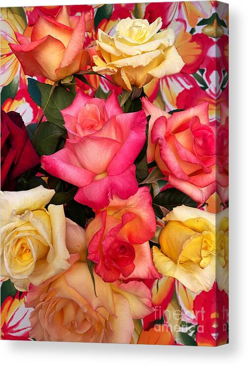 Flower Canvas Print featuring the photograph Roses, Roses by Jeanette French