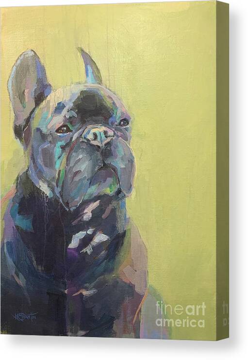 Frenchie Canvas Print featuring the painting Roxy by Kimberly Santini