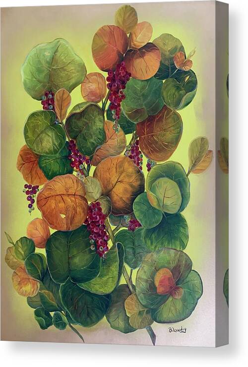 Sea Grapes Canvas Print featuring the painting Sea Grapes by Barbara Landry