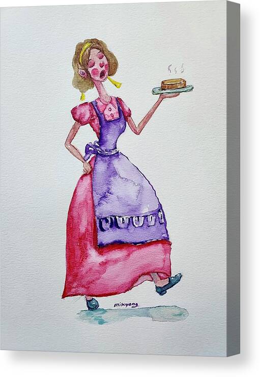 Cooking Canvas Print featuring the painting See? by Mikyong Rodgers