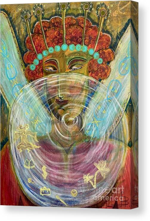 Cassandra Canvas Print featuring the mixed media She who knows by Sylvia Becker-Hill